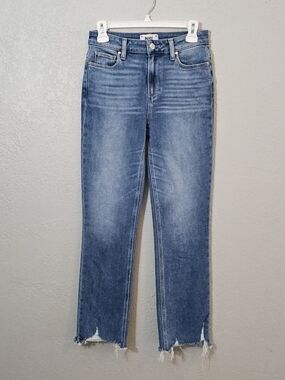PAIGE Cindy High-Rise Straight Leg Jeans in Medium Wash Womens 26